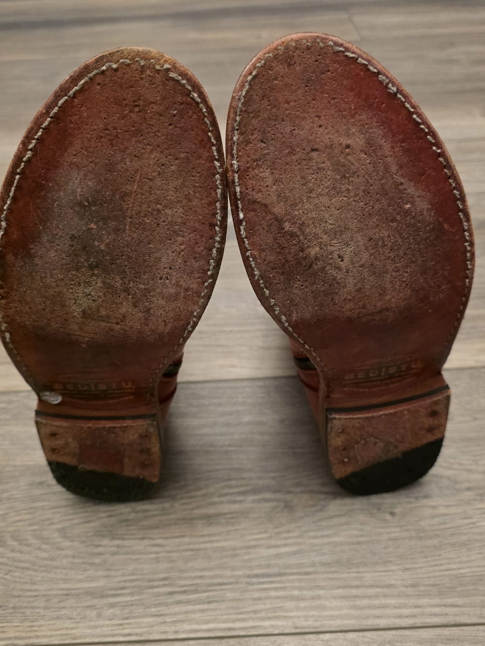 Boots Ankle Bed|Stü BECCA Artisan Leather Ankle Boots – Rare Scarlet/Red Patina - Picture 5 of 9